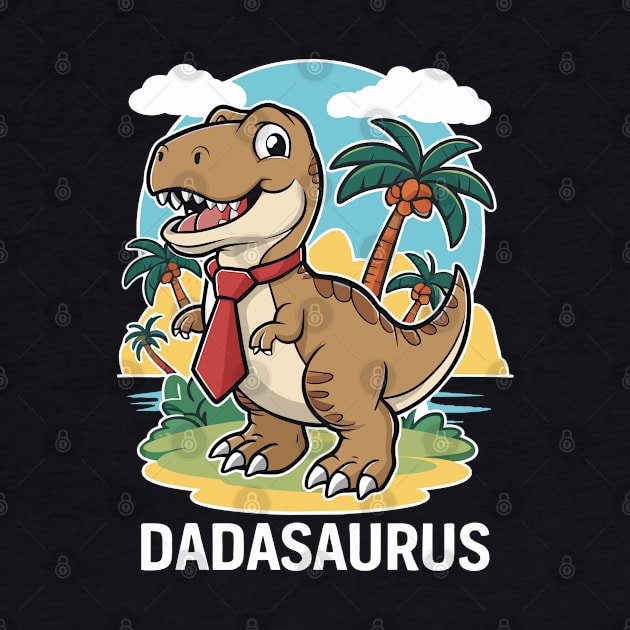 Dadasaurus T-Rex Dinosaur Father's Day by SergioArt